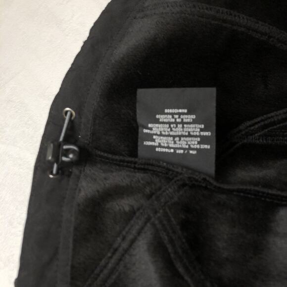 DOUBLE DIAMOND Jacket Women's Sz S Black Floral SOFT Fleece Lined Full Zip Mock - Picture 7 of 16